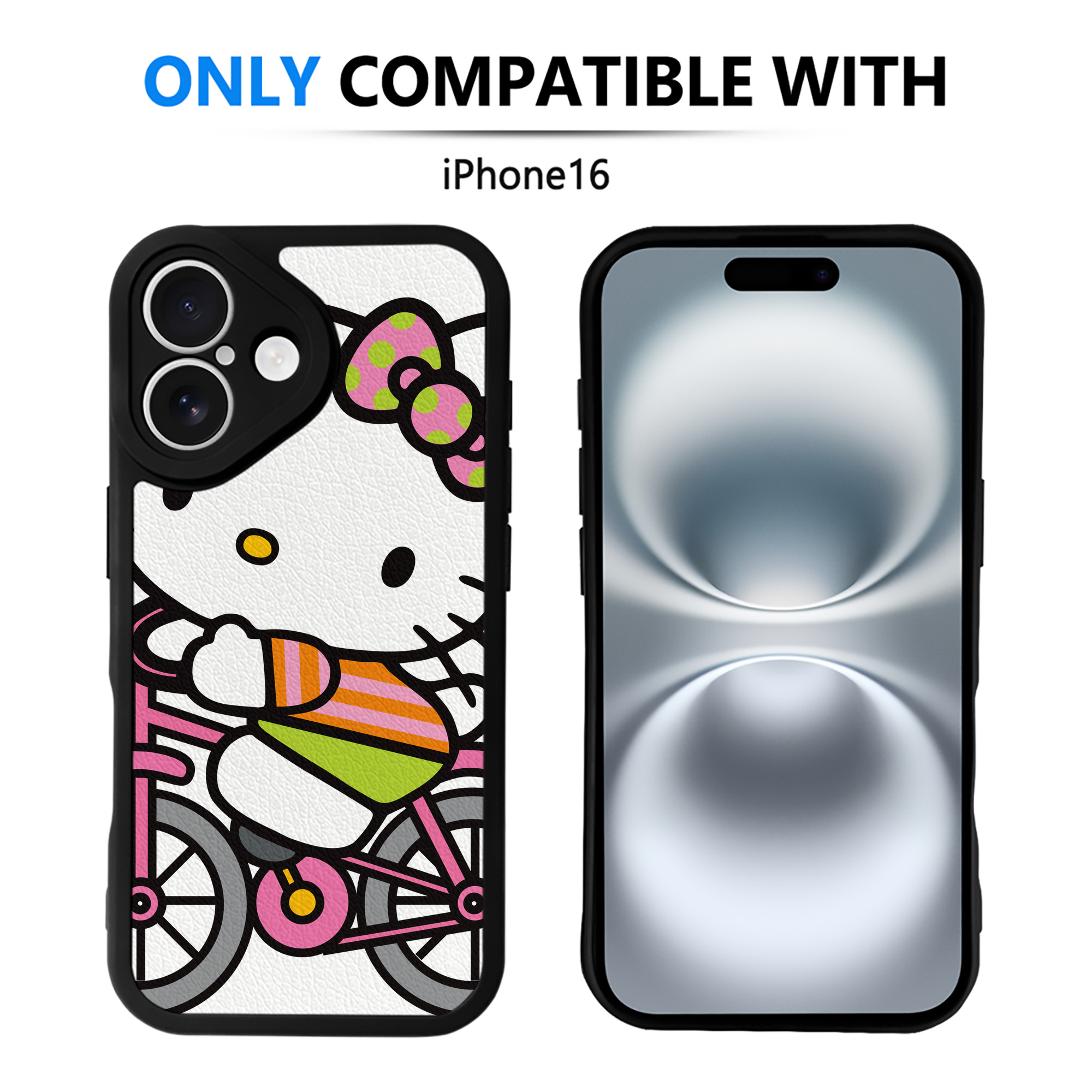 （画像用） Hello Kitty ハローキティ 【iPhone 16シリーズ対応】シリコンスマホケース（レザー調） 材質：シリコン